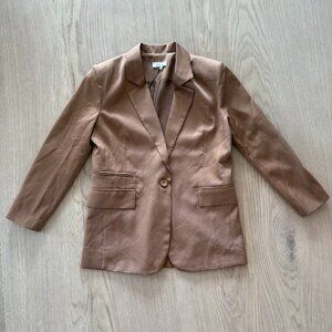 Elan | Oversized Satin Blazer | Size Small | Copper